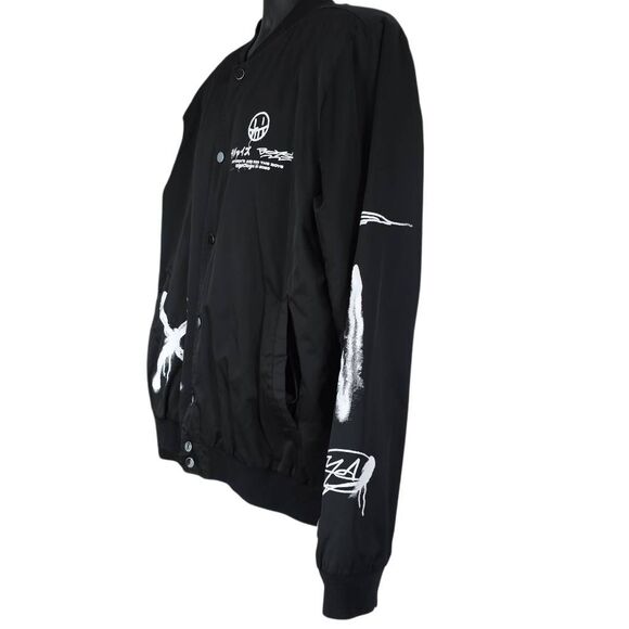 The Boys Mens Size XL Black White Saturdays for the Boys Button Up Bomber Jacket - Picture 5 of 8